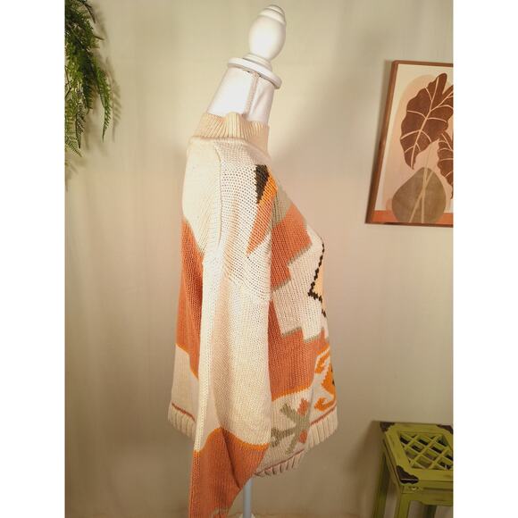 Here's A Hug Women's Cotton Blend Turtleneck Sweater Large - Picture 4 of 6